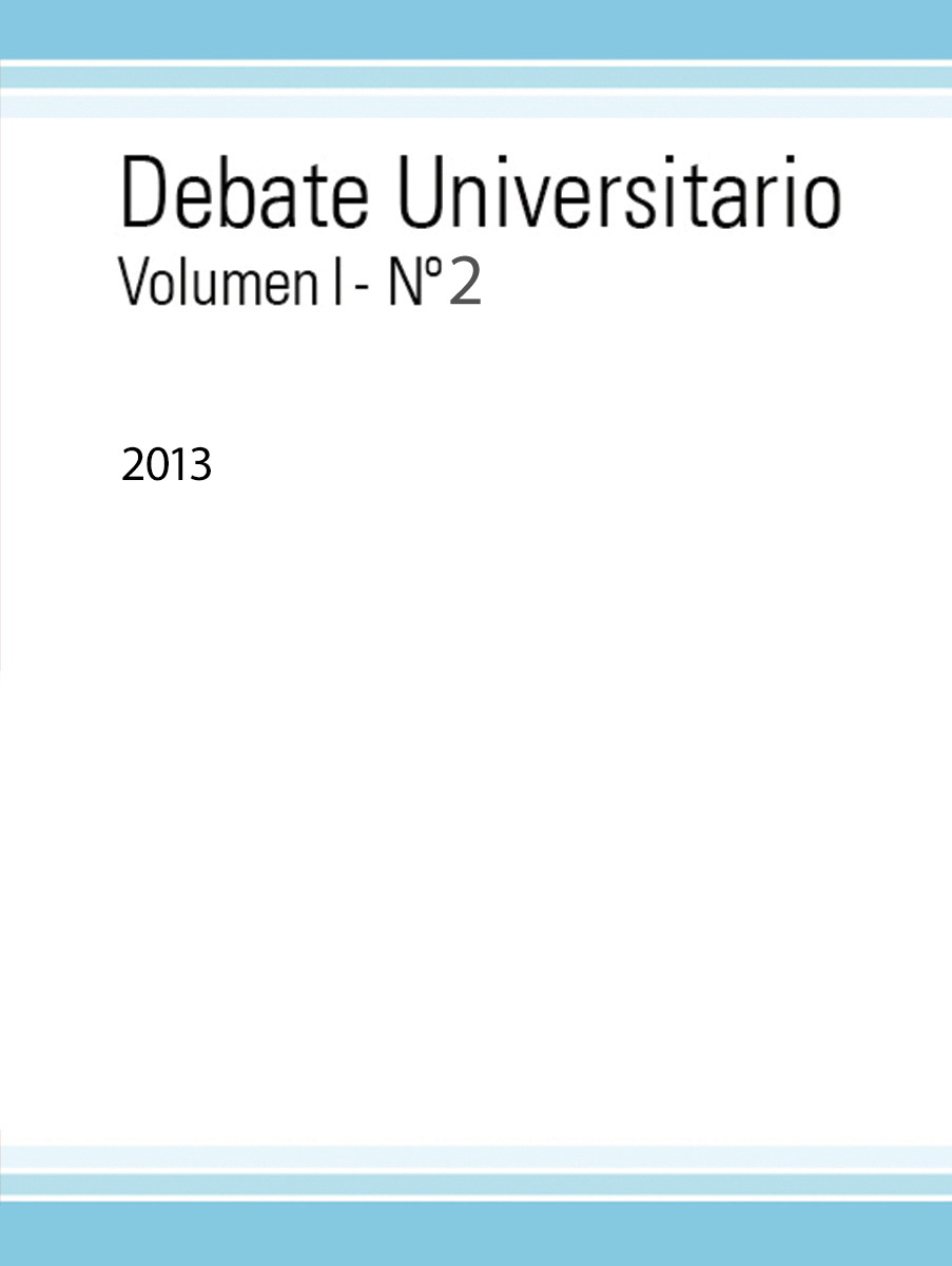 					Ver Vol. 1 Núm. 2 (2013): Debate Universitario - Mayo 2013
				